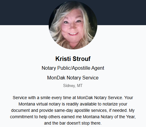 MonDak Notary Service, Sidney, MT